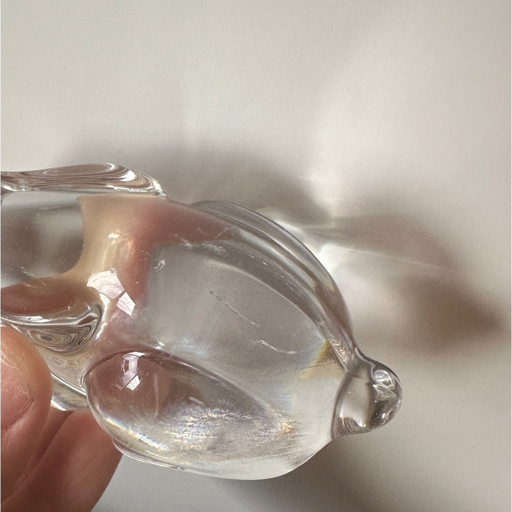 VTG Princess House Pets Bunny Rabbit Laying Down Lead Crystal Clear Glass Figure - Picture 2 of 9